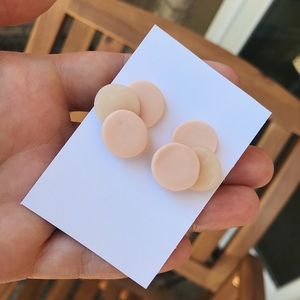 Pink Polymer Clay Stud Earrings